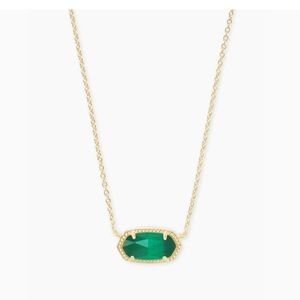Kendra Scott Elisa necklace w green stone